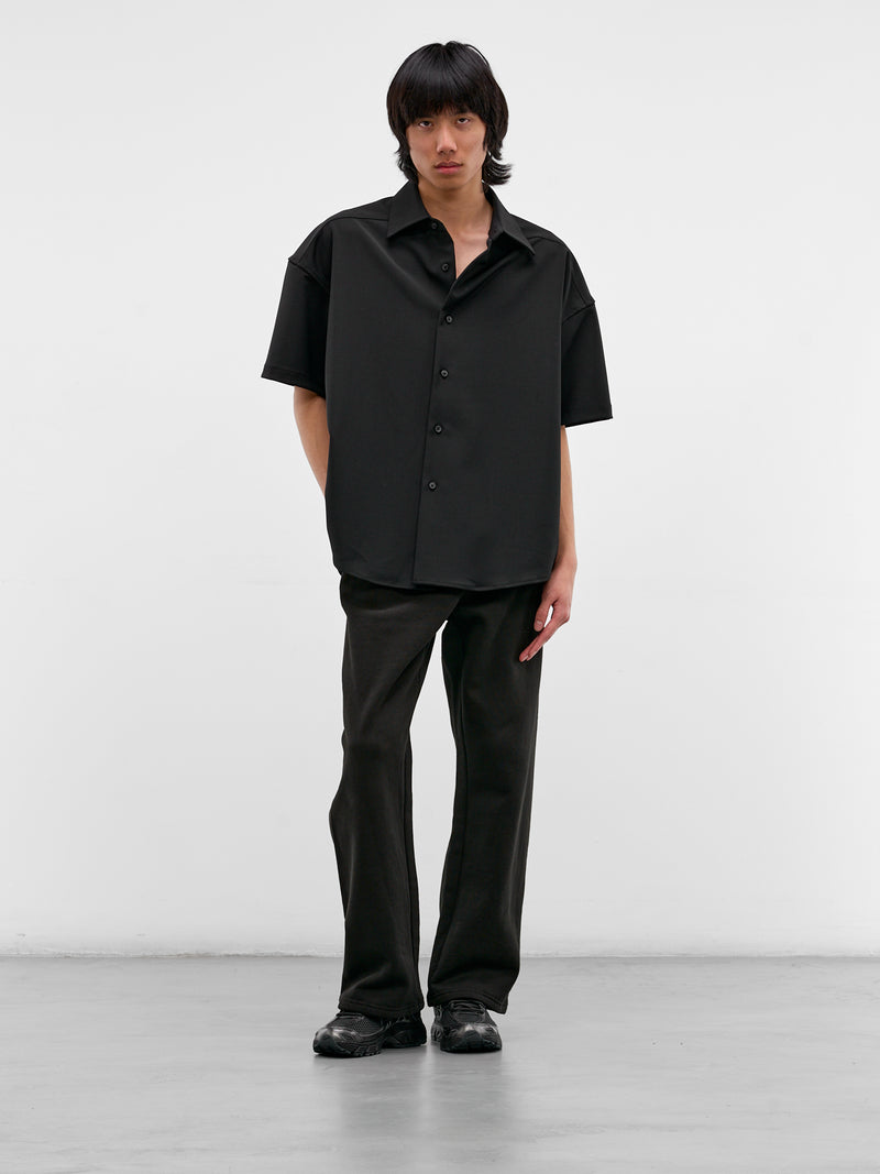 Black Wool Oversized Boxy Shirt (SR02242-BLACK)