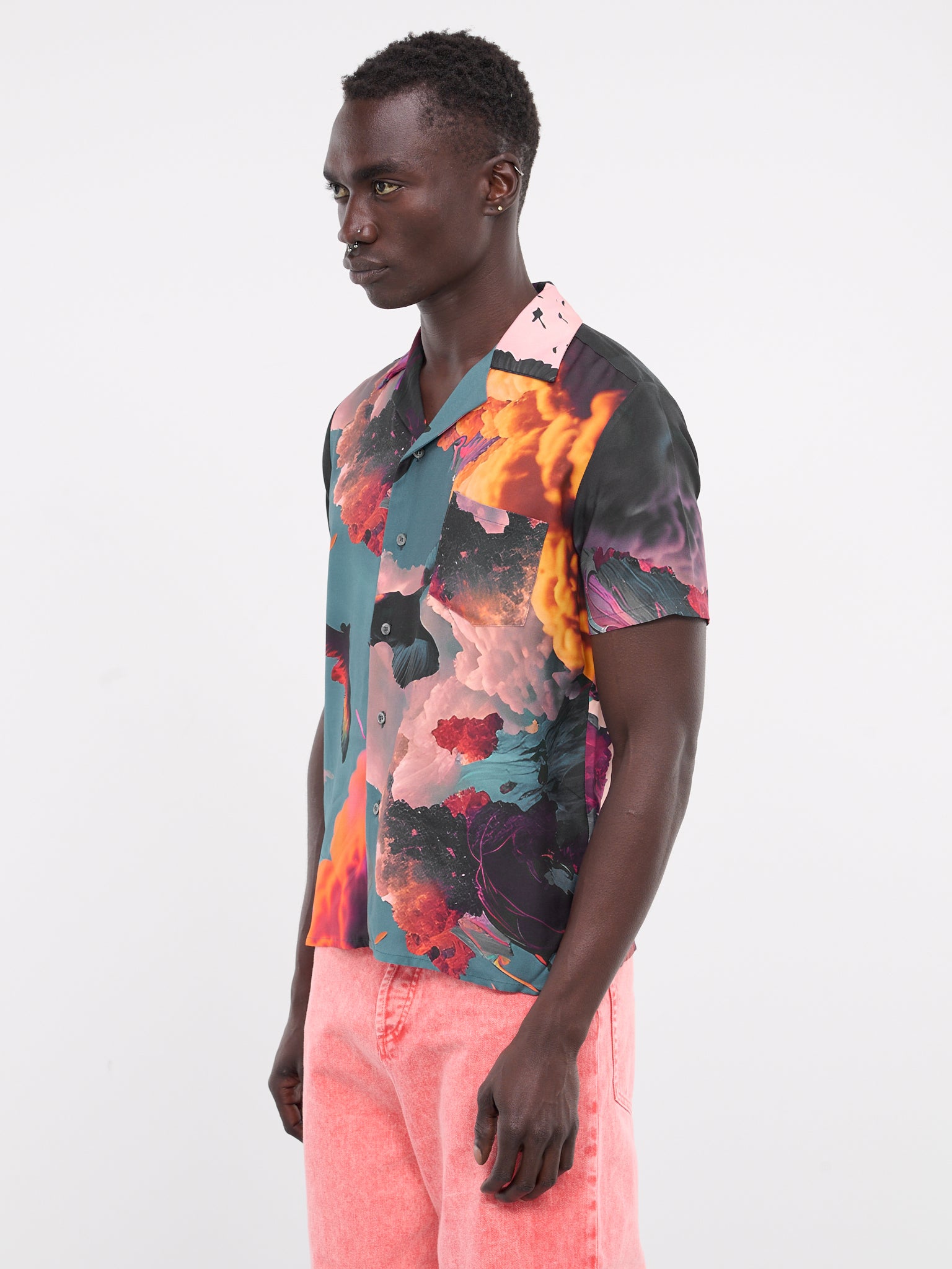 Hawaiian Short Sleeve Shirt (SR033582012201-CLOUDS-PRINT)