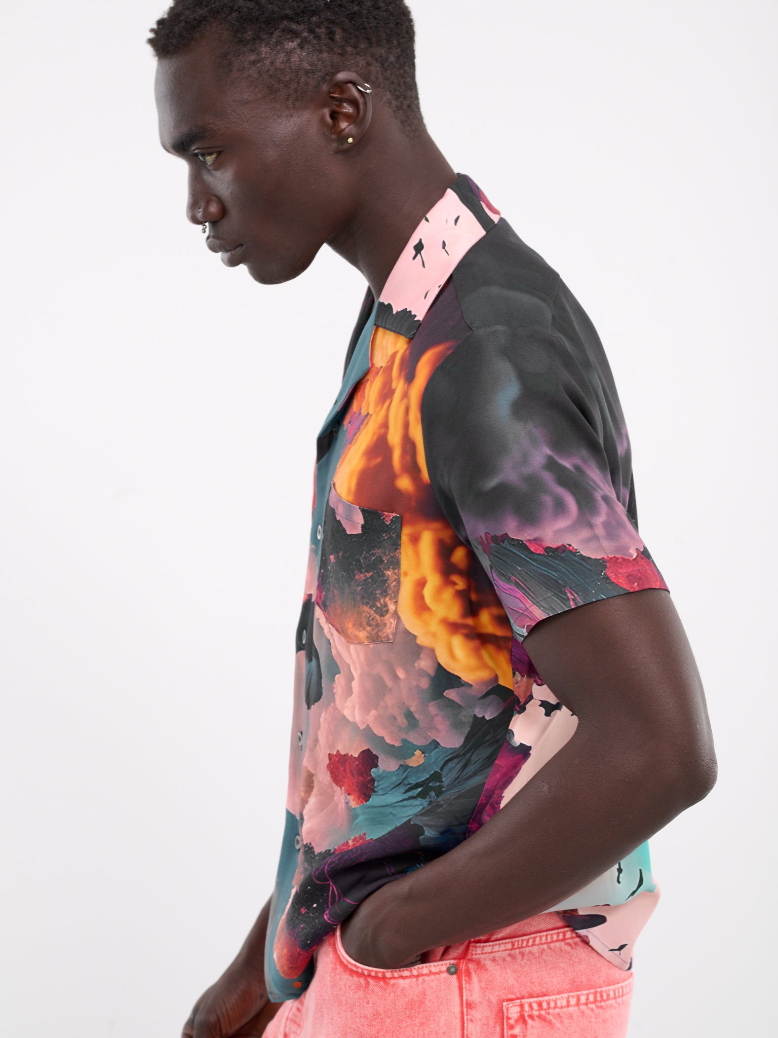 Hawaiian Short Sleeve Shirt (SR033582012201-CLOUDS-PRINT)