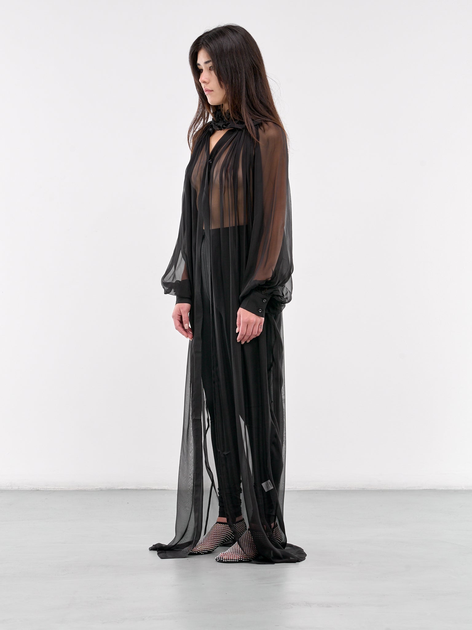 Sheer Blouse (SRT-01BK-BLACK)