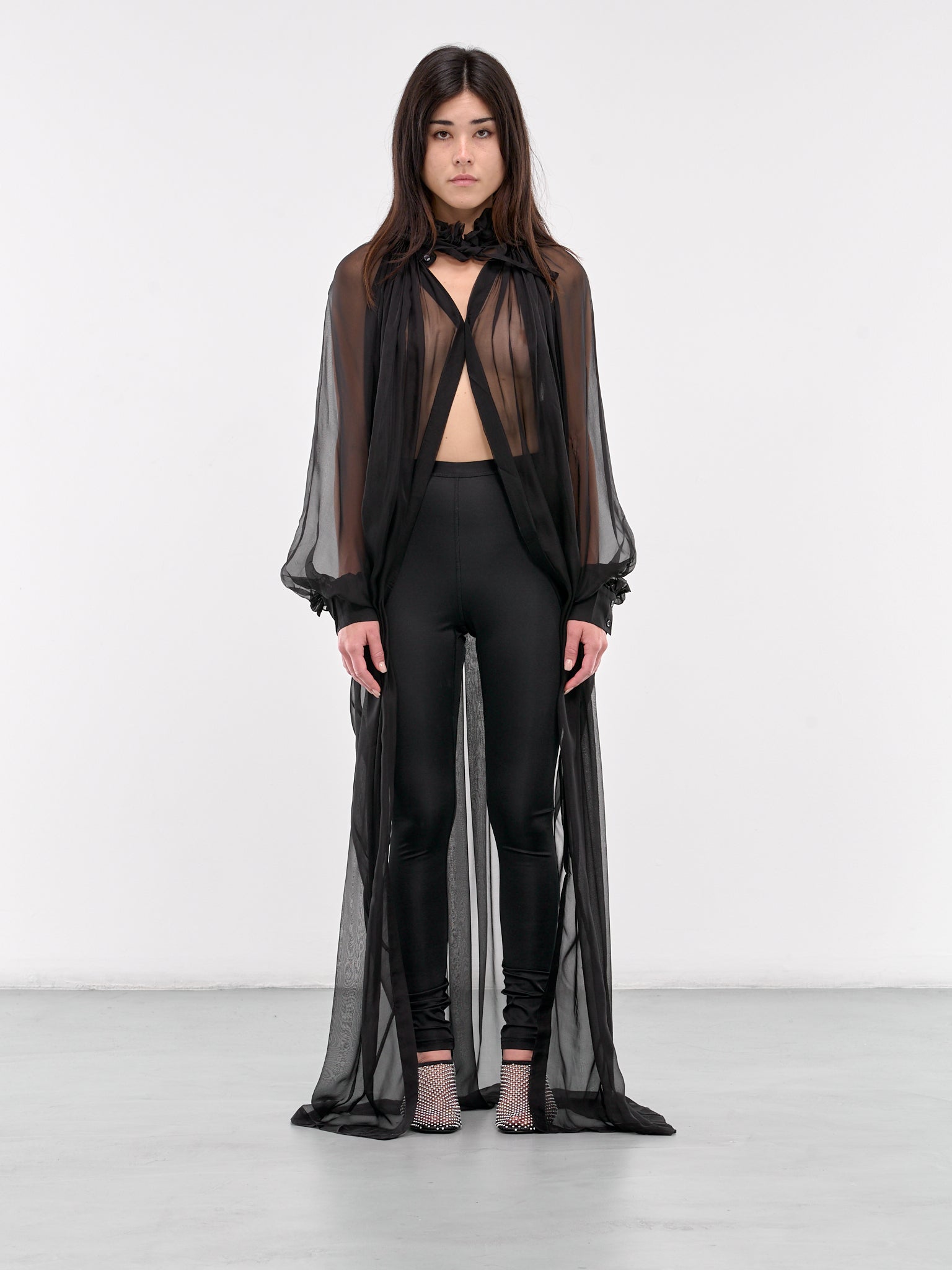 Sheer Blouse (SRT-01BK-BLACK)