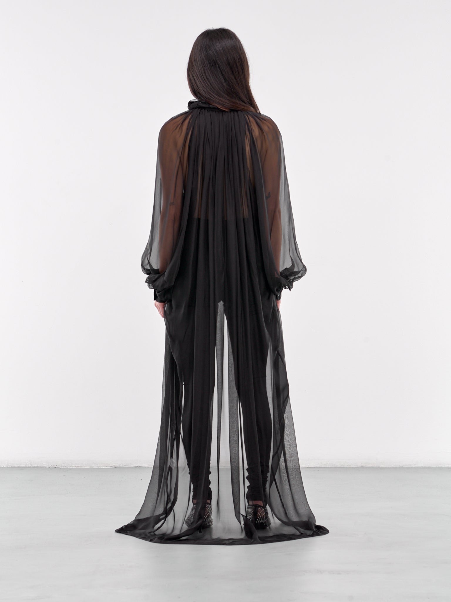 Sheer Blouse (SRT-01BK-BLACK)