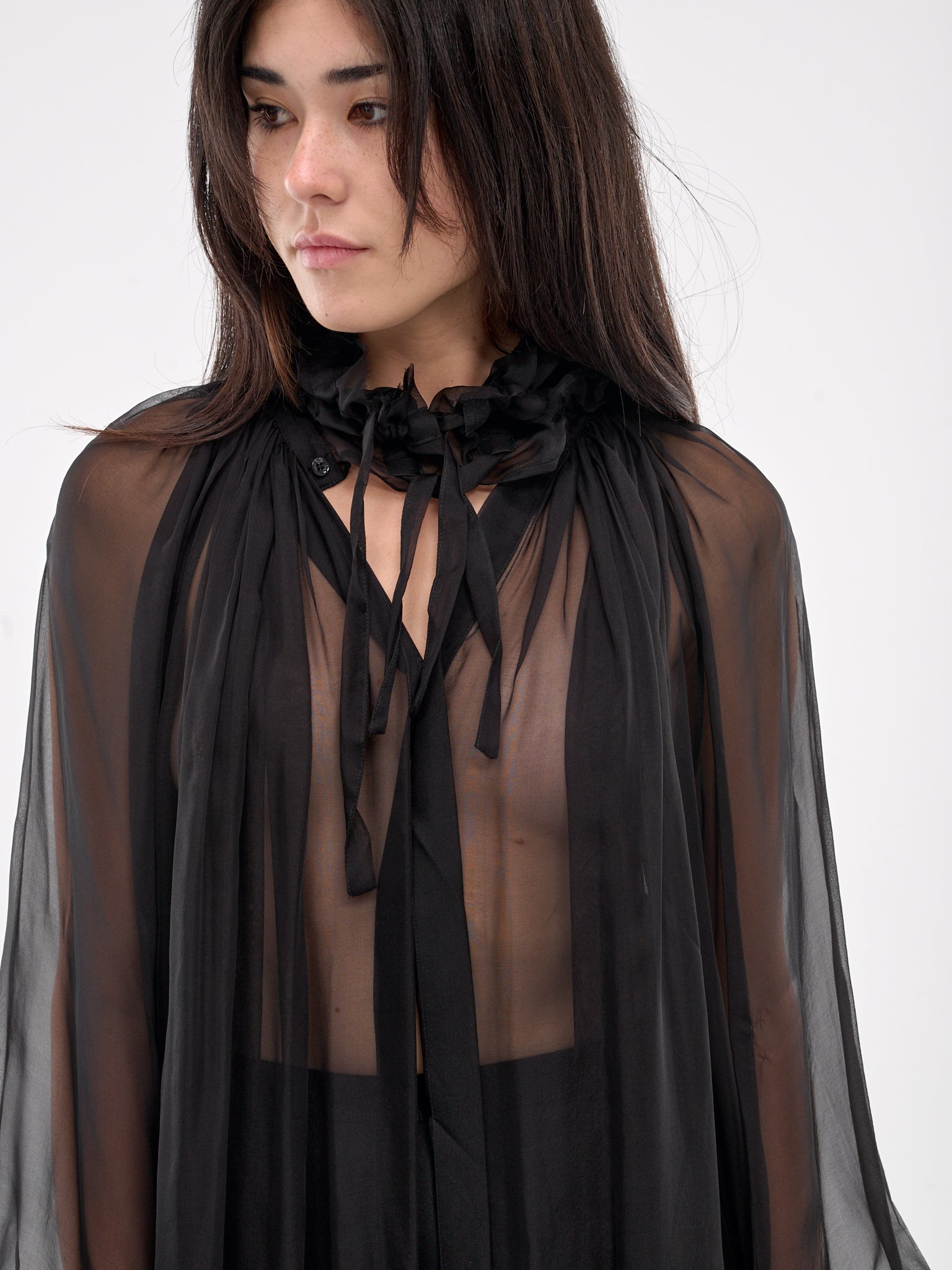 Sheer Blouse (SRT-01BK-BLACK)