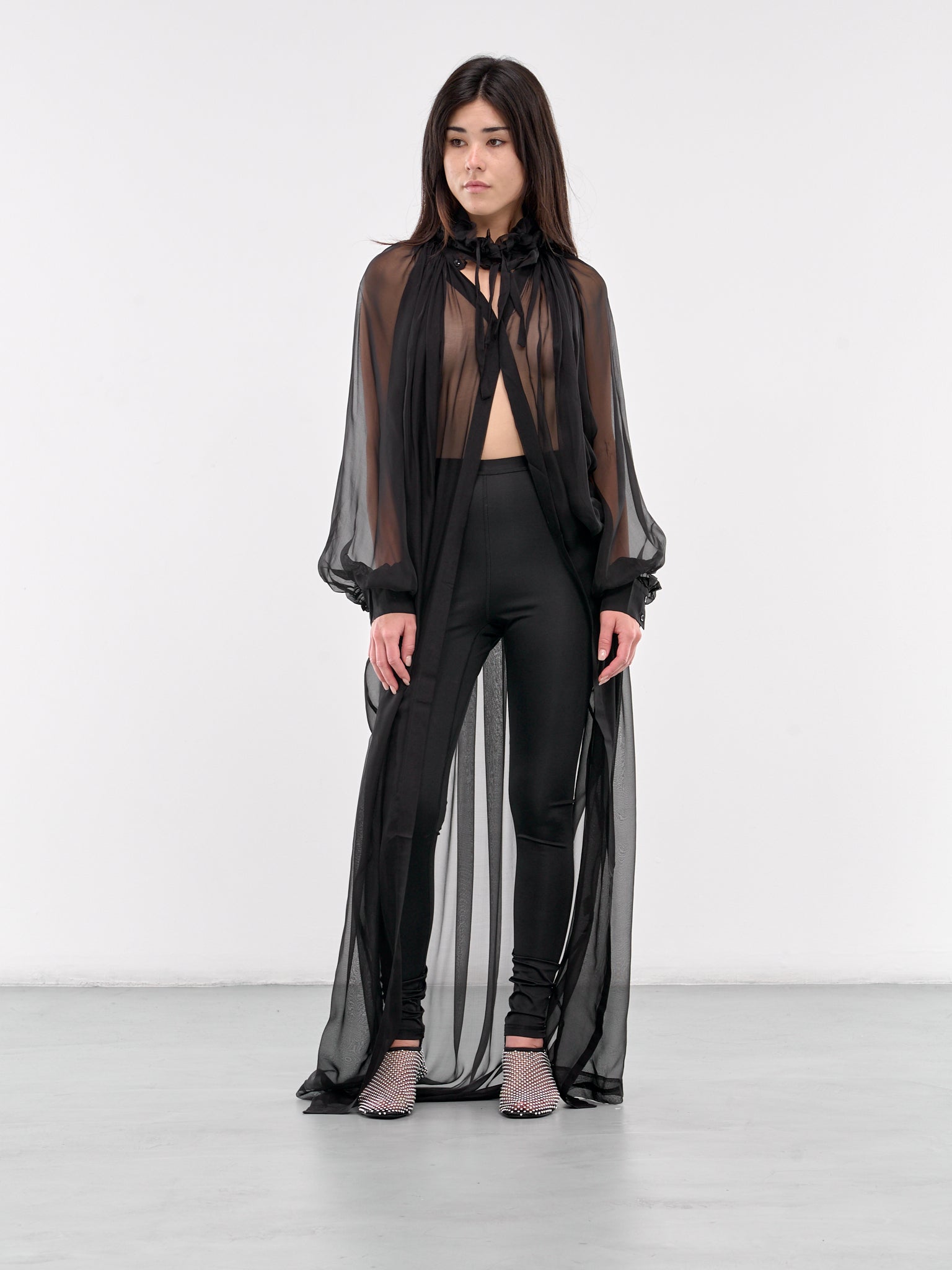 Sheer Blouse (SRT-01BK-BLACK)