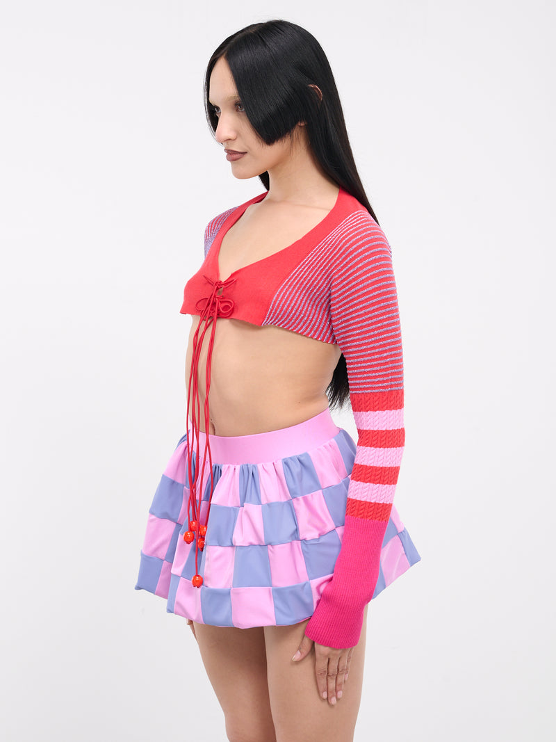 Knit Bolero Top (SS-X0024-108-02-RED-PINK)