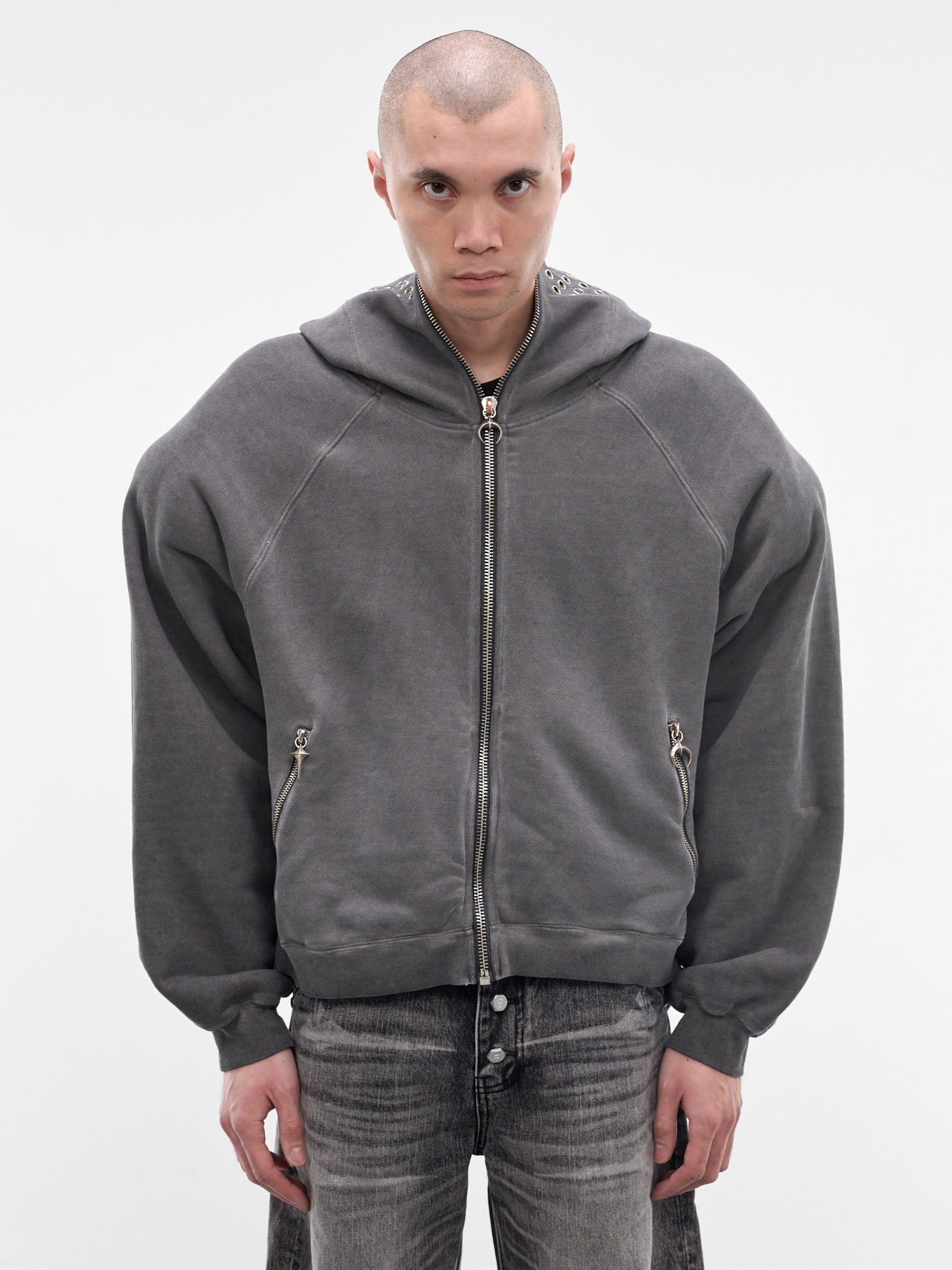 Bulk Shoulder Gladiator Zip Hoodie (SS0601-CHARCOAL)