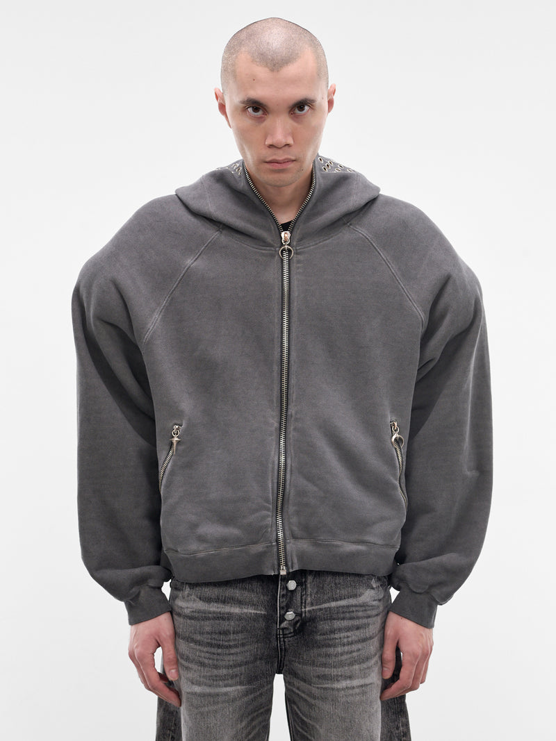 Bulk Shoulder Gladiator Zip Hoodie (SS0601-CHARCOAL)
