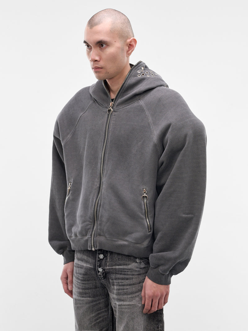 Bulk Shoulder Gladiator Zip Hoodie (SS0601-CHARCOAL)