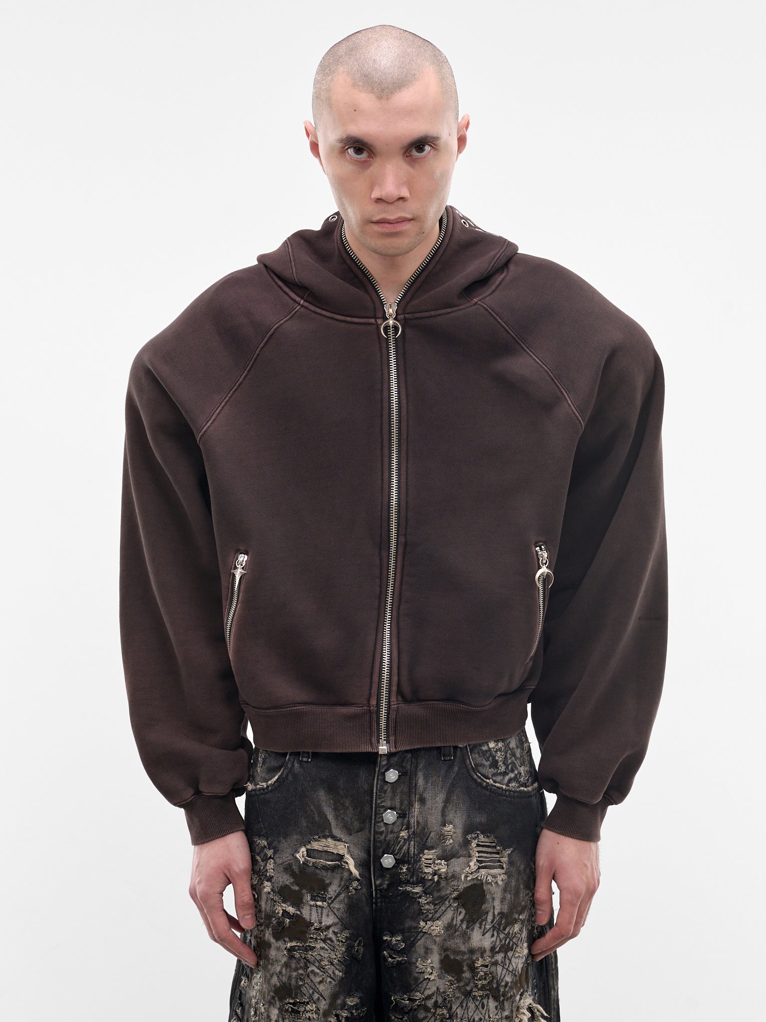 Bulk Shoulder Gladiator Zip Hoodie (SS0602-BLACK)