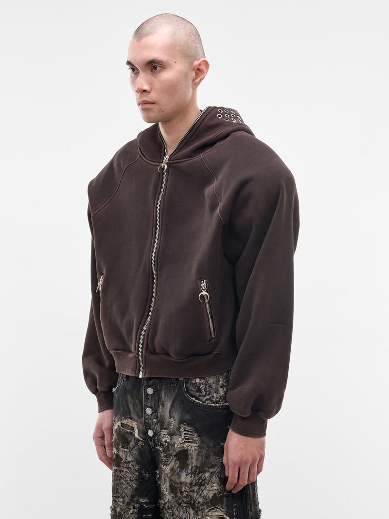 Bulk Shoulder Gladiator Zip Hoodie (SS0602-BLACK)