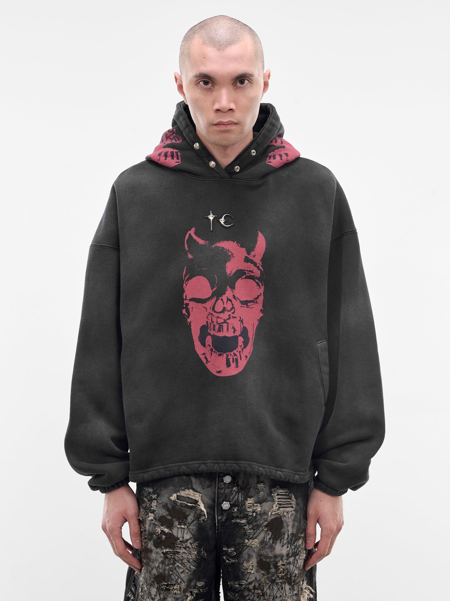 Black Riding Skull Graphic Hoodie (SS0702-BLACK)
