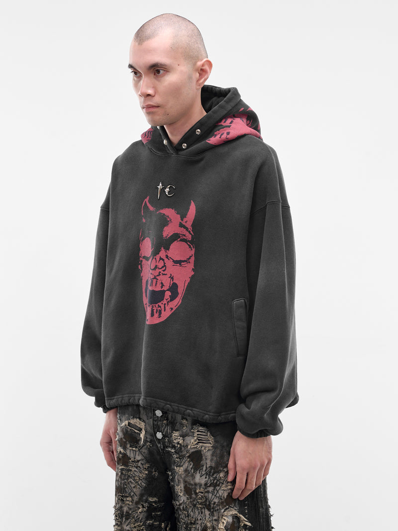 Black Riding Skull Graphic Hoodie (SS0702-BLACK)