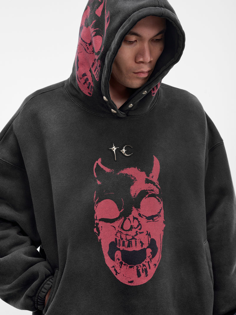Black Riding Skull Graphic Hoodie (SS0702-BLACK)