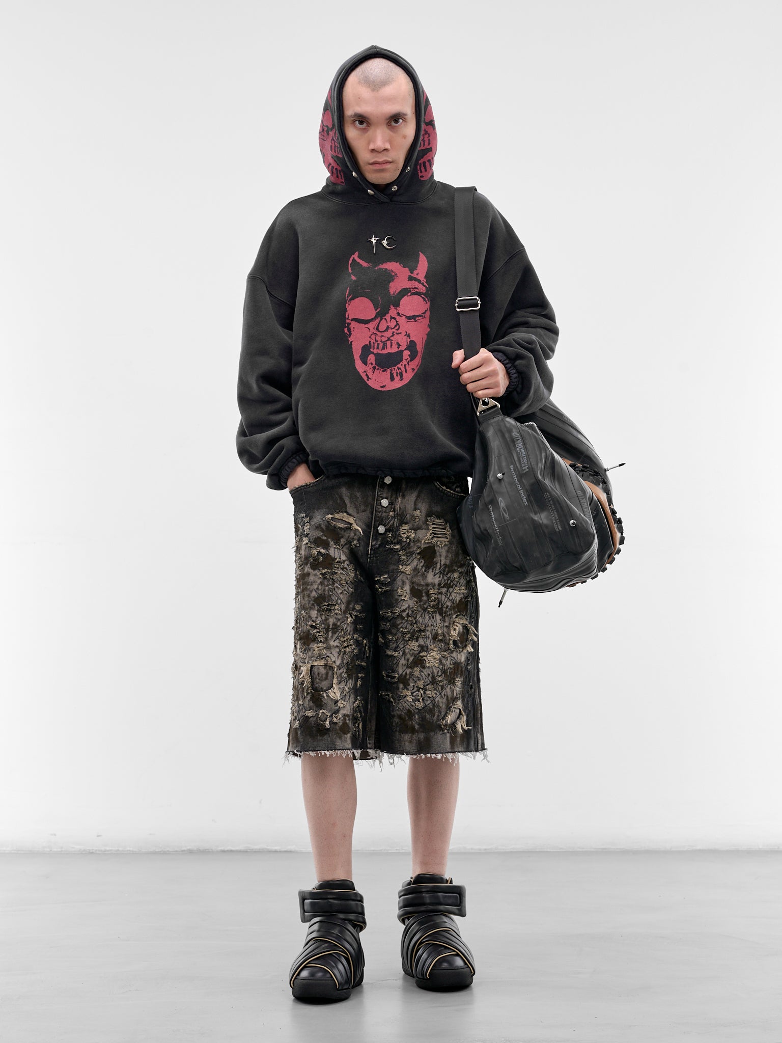 Black Riding Skull Graphic Hoodie (SS0702-BLACK)