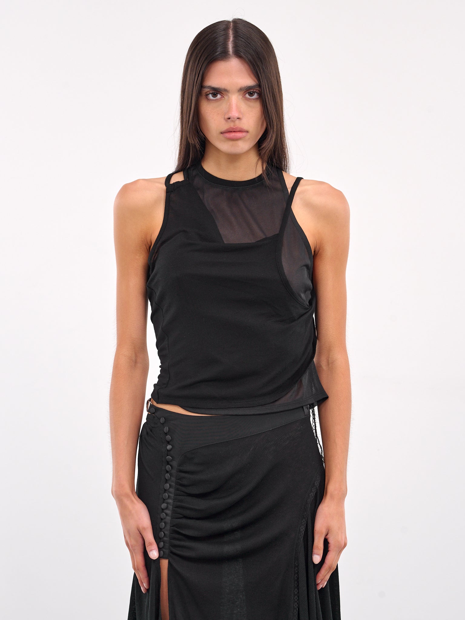 Layered Halter Top (SS25-TS13K-BLACK)
