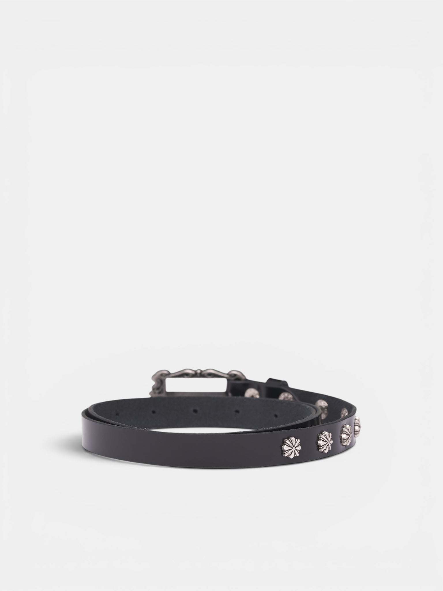 Black Studded Leather Belt (SS26-ACC-06-BLACK)