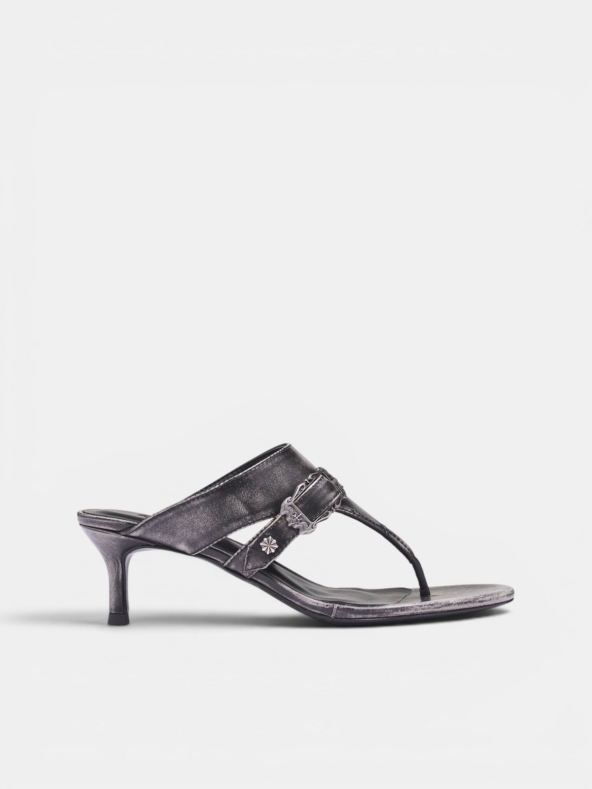 Black Leather Buckled Heeled Sandals (SS26-FT-02BK-BLACK)