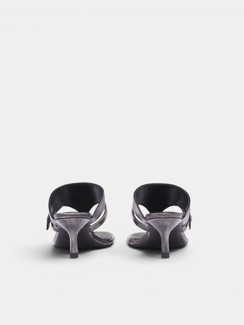 Black Leather Buckled Heeled Sandals (SS26-FT-02BK-BLACK)