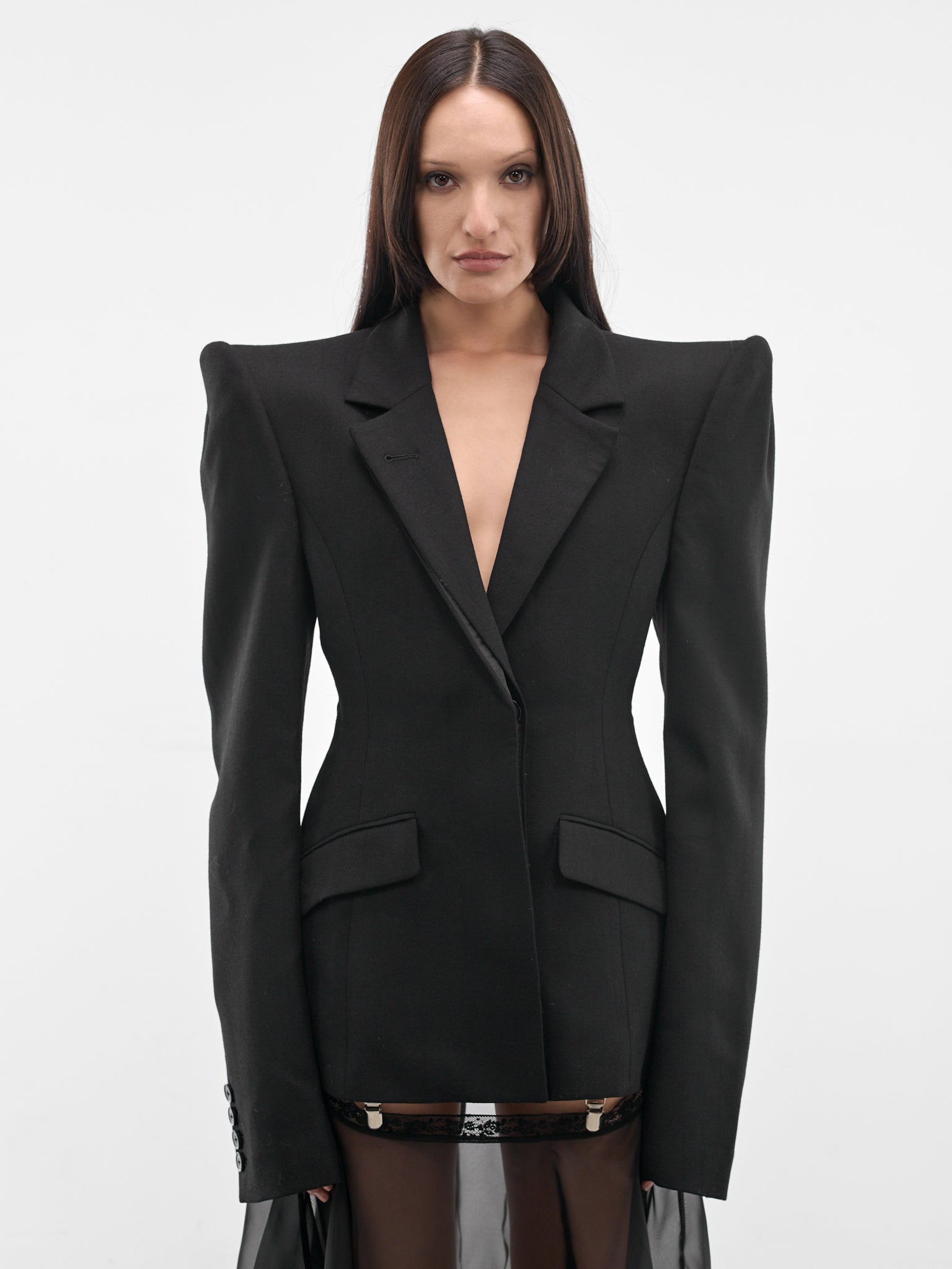 Black Structured Wool Blazer (SS26-JA-05-BLACK)