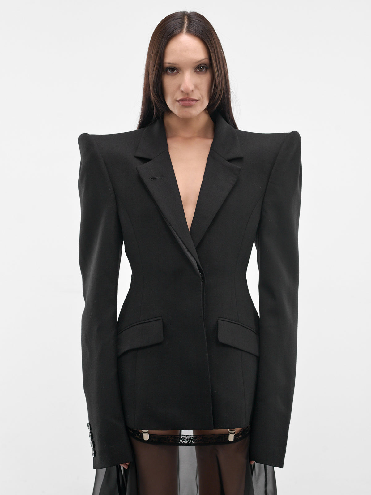 Black Structured Wool Blazer (SS26-JA-05-BLACK)