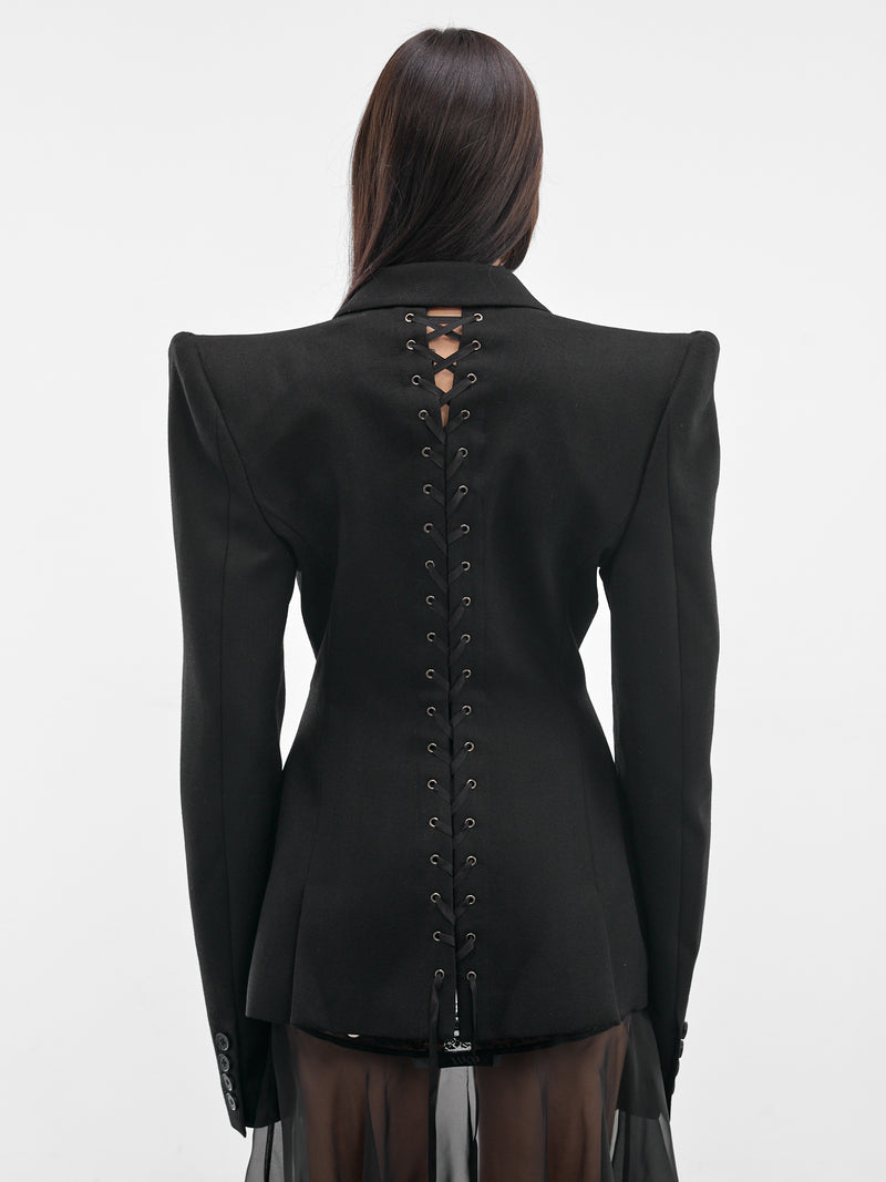 Black Structured Wool Blazer (SS26-JA-05-BLACK)