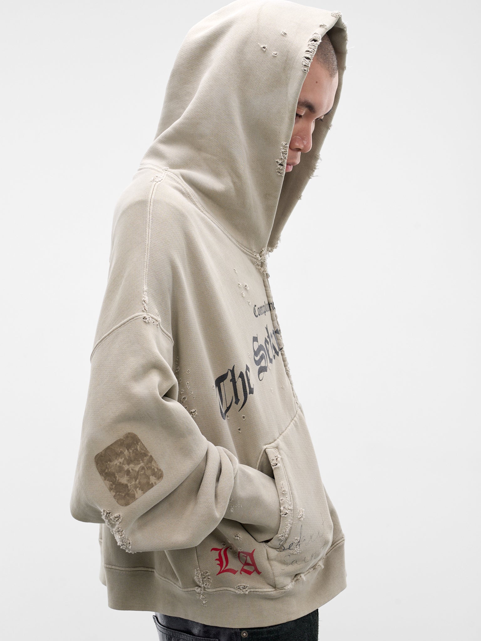 Green Distressed Stamp Zip Hoodie (SS26-SEK-HD02-GREEN)