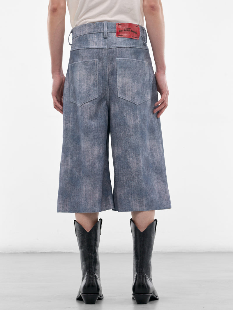 Blue Leather Chopper Shorts (SS26-SEK-PNT05-BLUE)