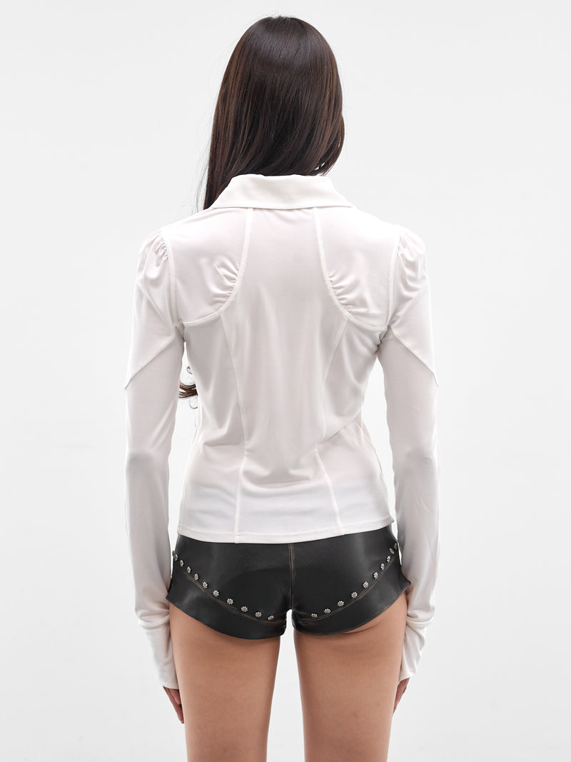 White Cut-Out Hook Blouse (SS26-SR-02W-WHITE)
