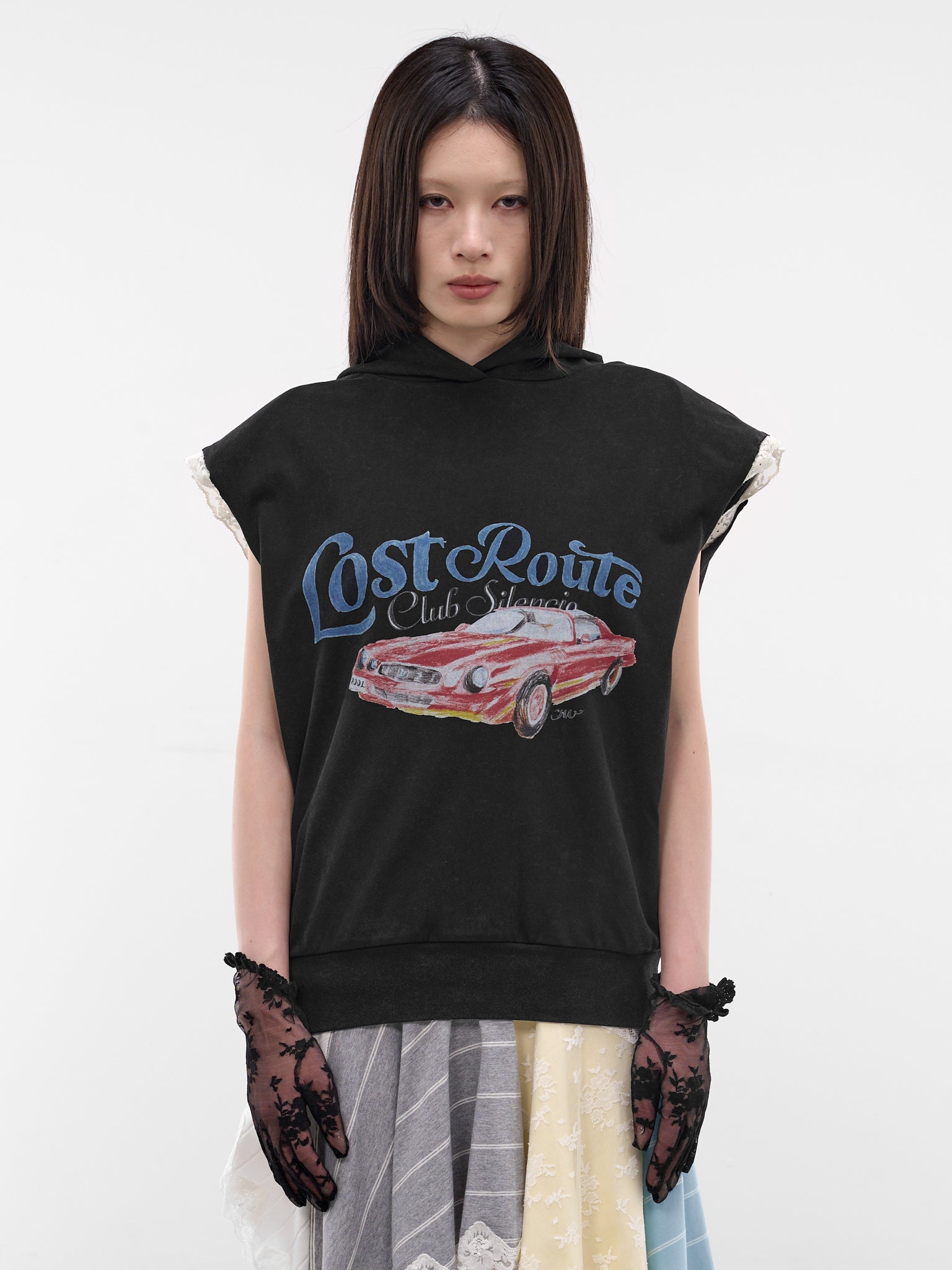 Black Lace Short Gloves (SS2600AC08BK-BLACK)