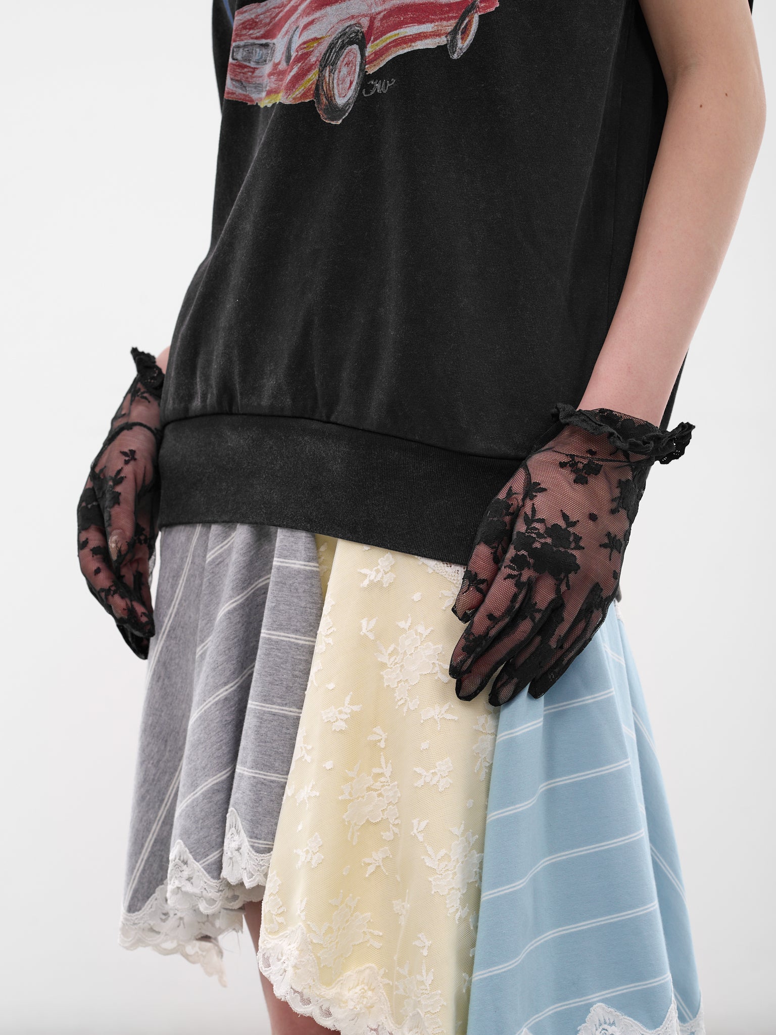Black Lace Short Gloves (SS2600AC08BK-BLACK)