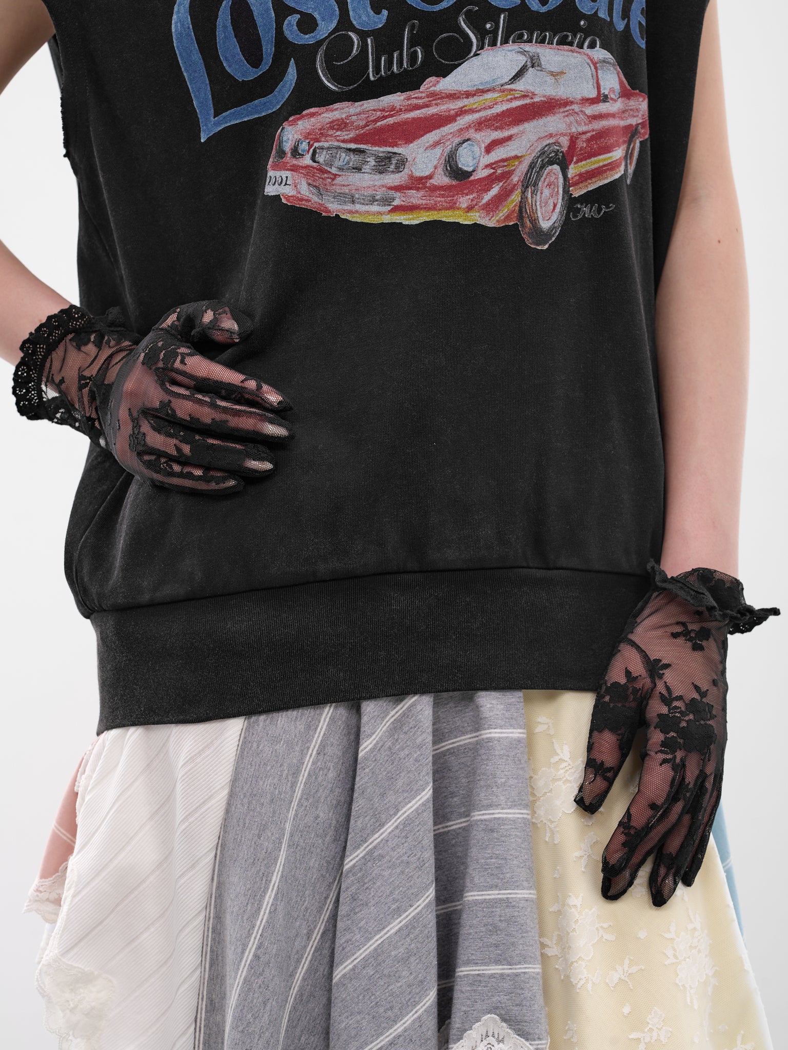 Black Lace Short Gloves (SS2600AC08BK-BLACK)