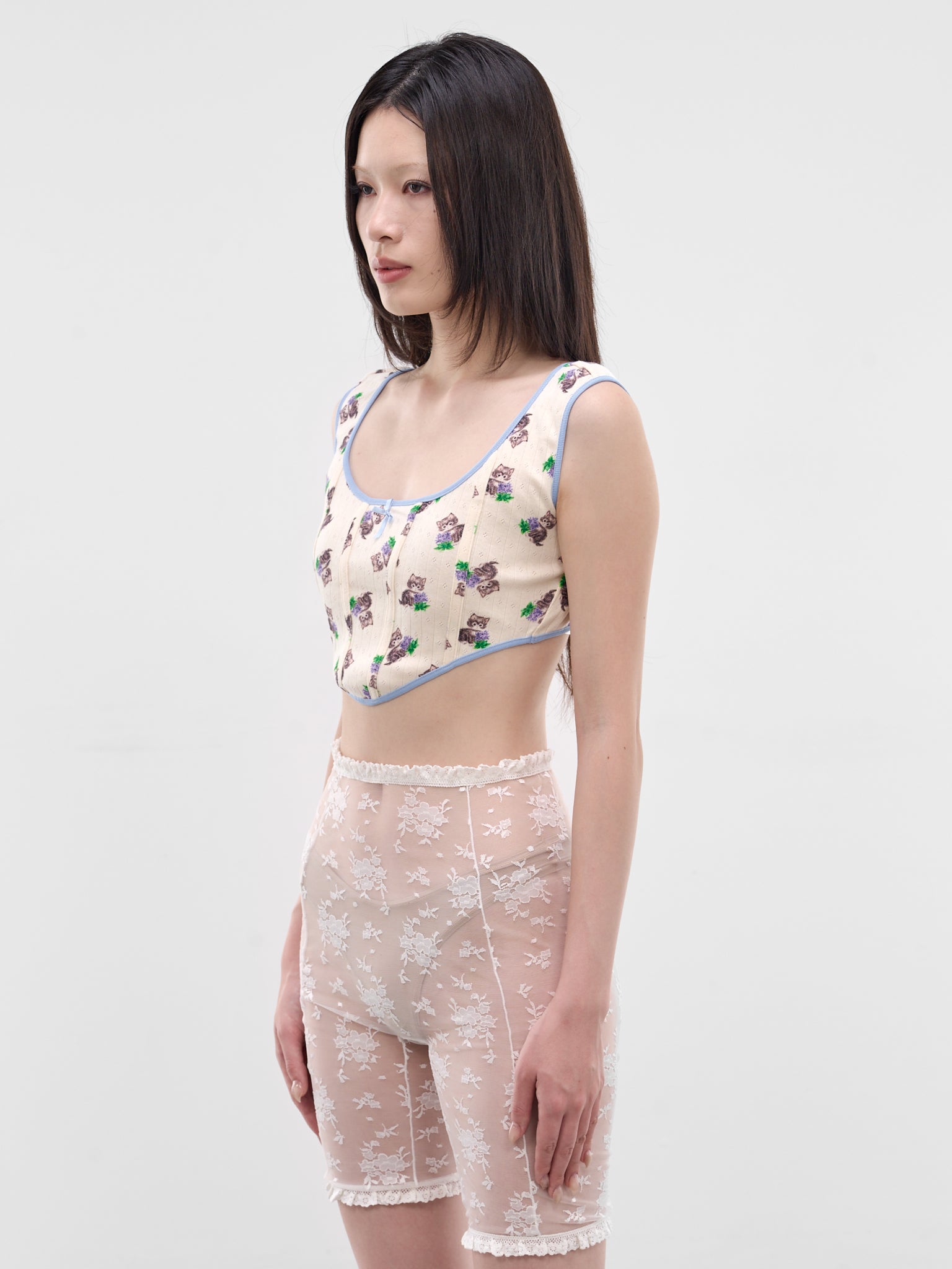 Purr Kitty Print Corset Top (SS2600T17-KITTY-PRINT)