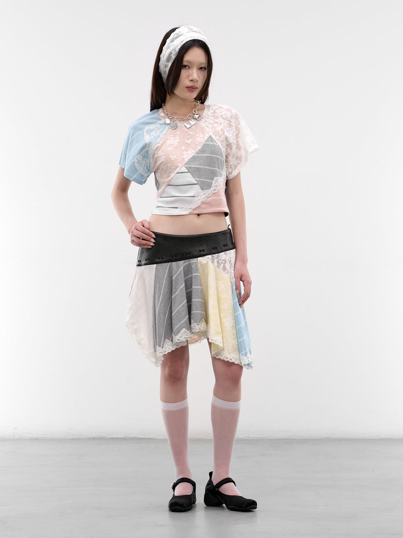 Lace Collage Patchwork Striped Top (SS2600T35-MULTI)