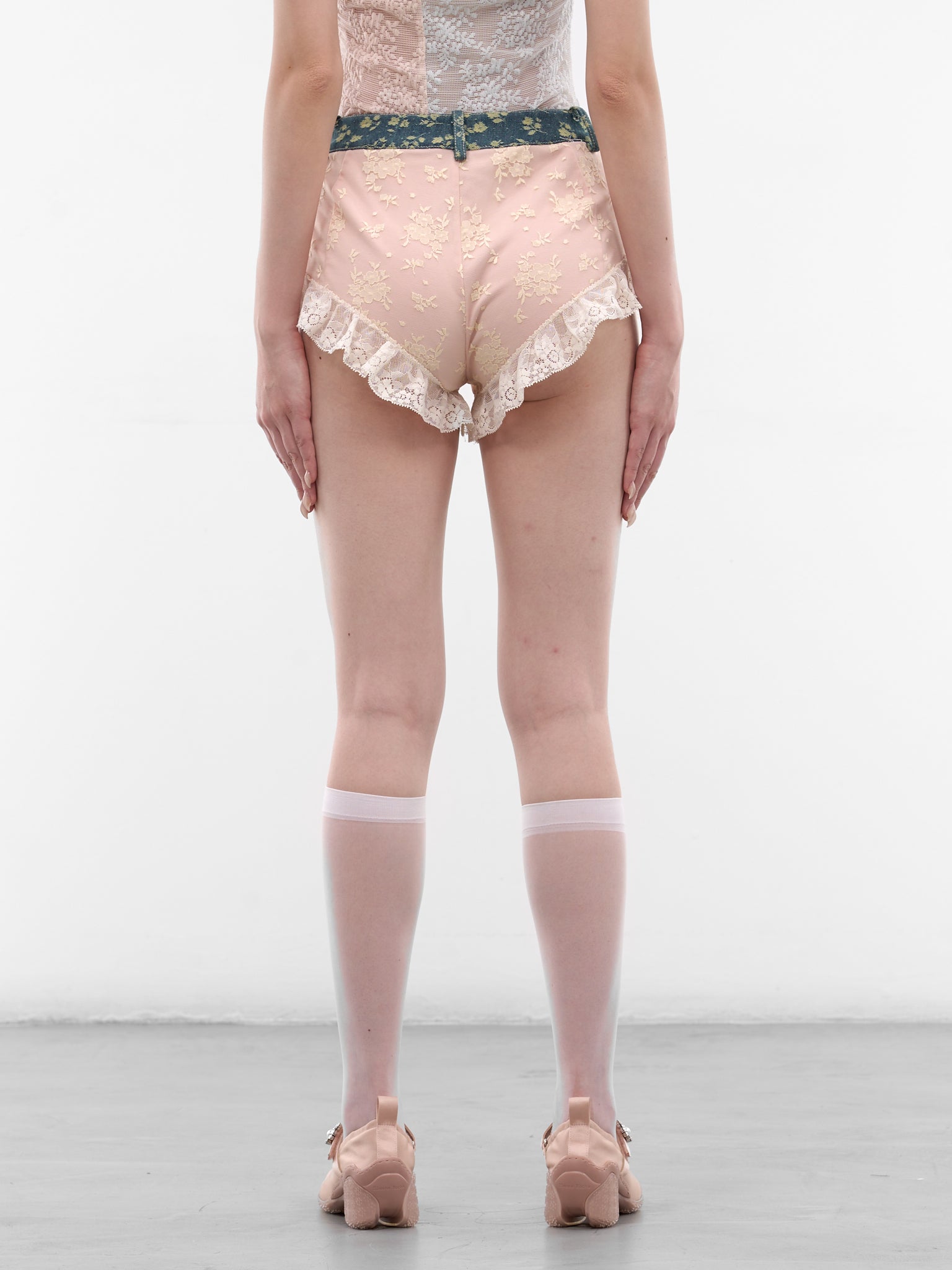 Pink Lace Layered Mini Shorts (SS2600TR14-MULTI)