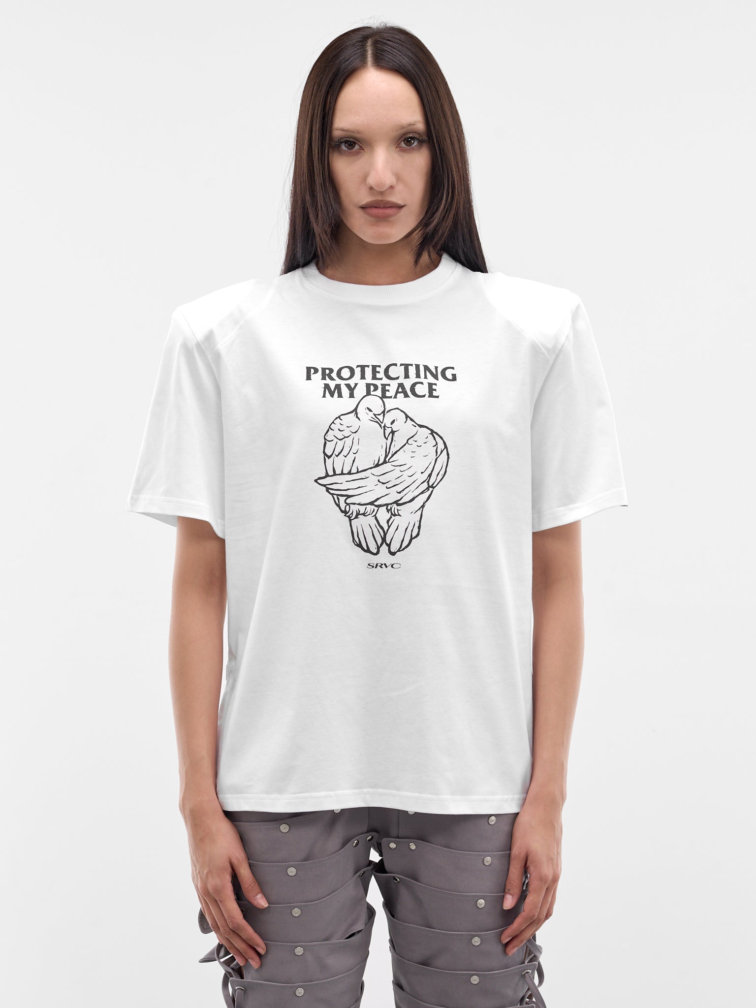 White Protecting My Peace Tee (SS26JT05B-J03-WHITE)