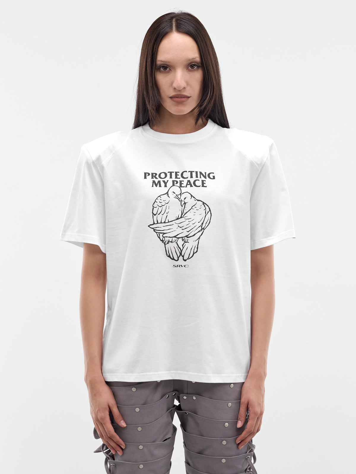 White Protecting My Peace Tee (SS26JT05B-J03-WHITE)