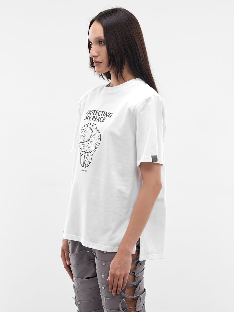 White Protecting My Peace Tee (SS26JT05B-J03-WHITE)