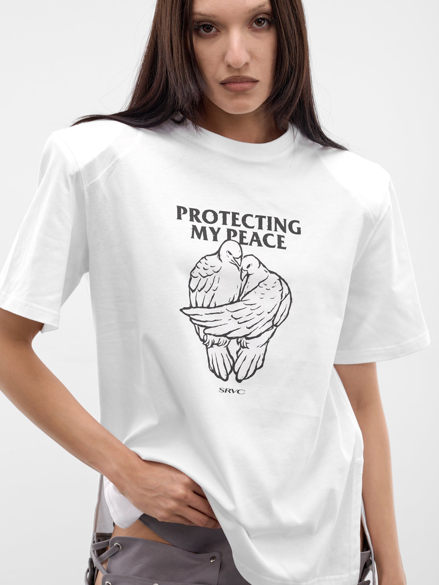 White Protecting My Peace Tee (SS26JT05B-J03-WHITE)
