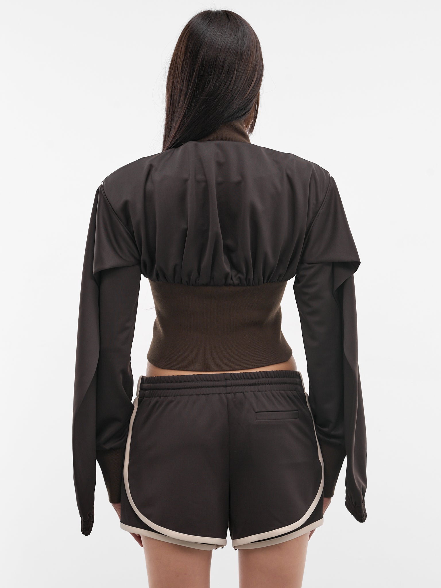 Brown Double Sleeve Zip Jacket (SS26OW07-J58-BROWN)