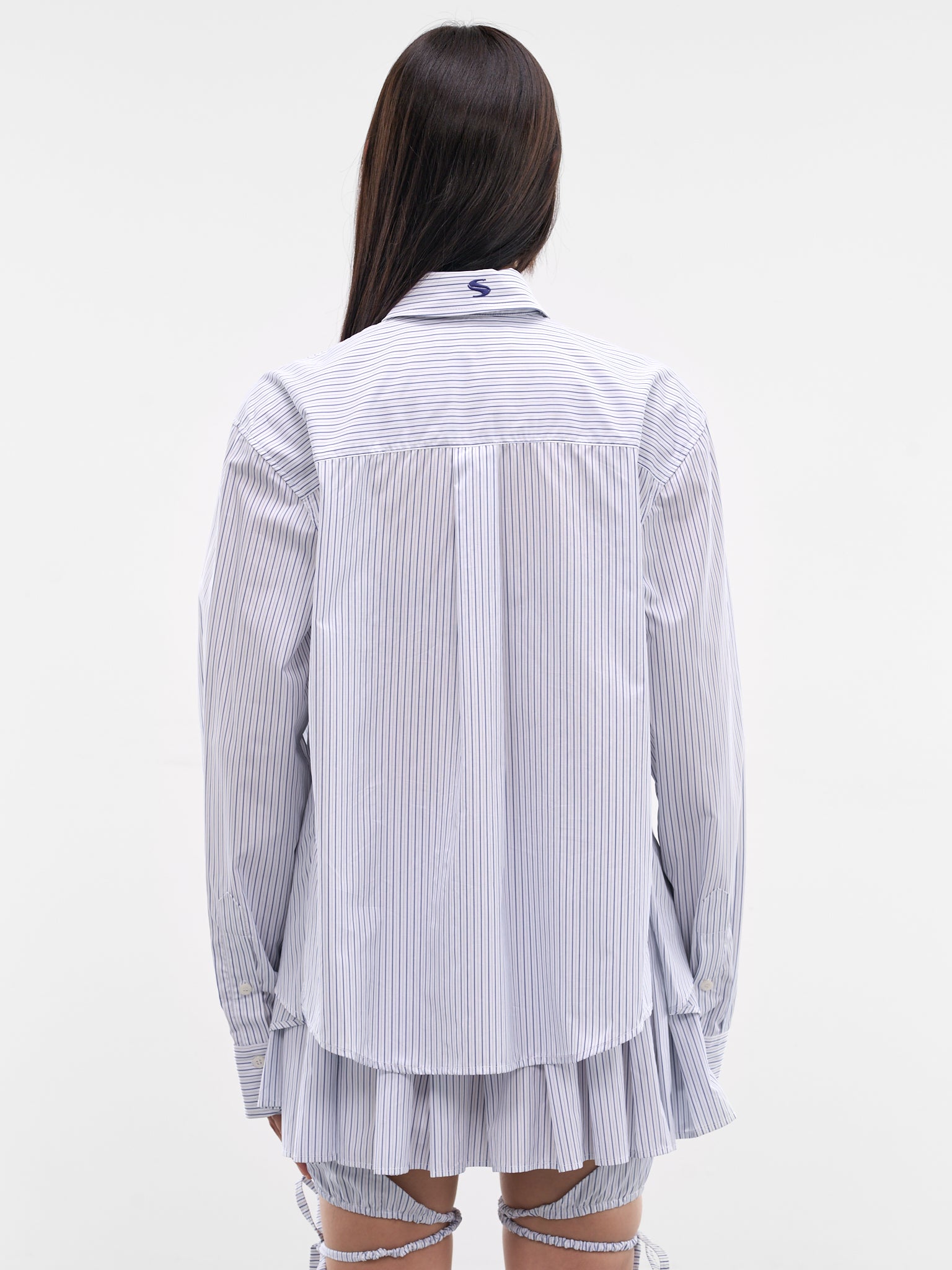 Blue Striped Layered Shirt (SS26SH03-W42-BLUE-STRIPE)