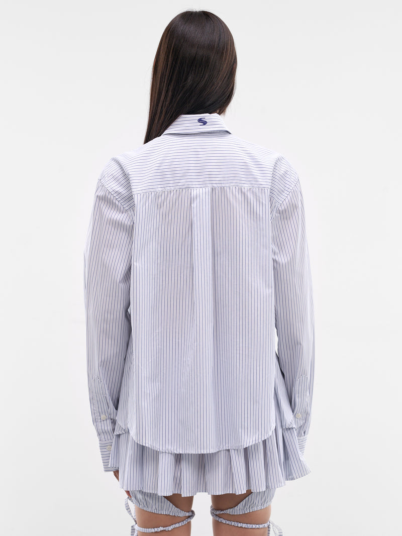 Blue Striped Layered Shirt (SS26SH03-W42-BLUE-STRIPE)