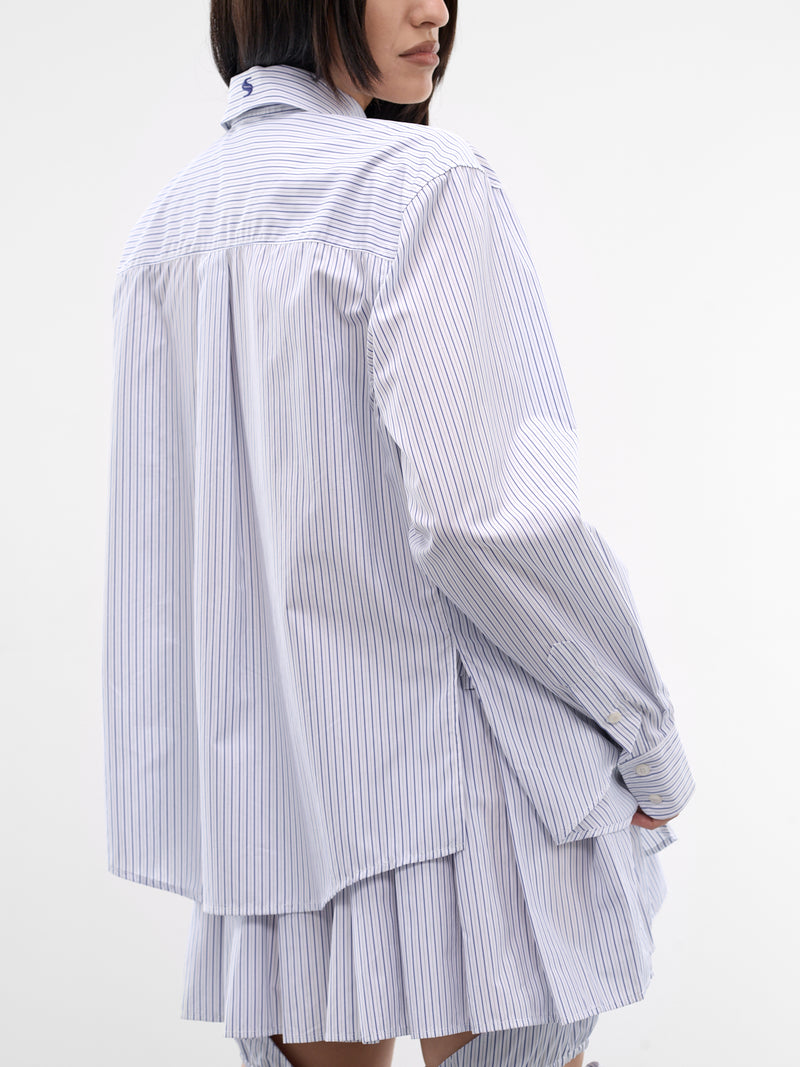 Blue Striped Layered Shirt (SS26SH03-W42-BLUE-STRIPE)