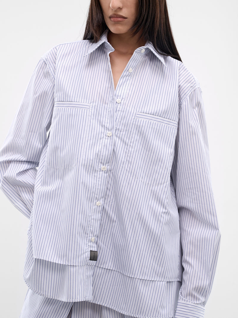 Blue Striped Layered Shirt (SS26SH03-W42-BLUE-STRIPE)