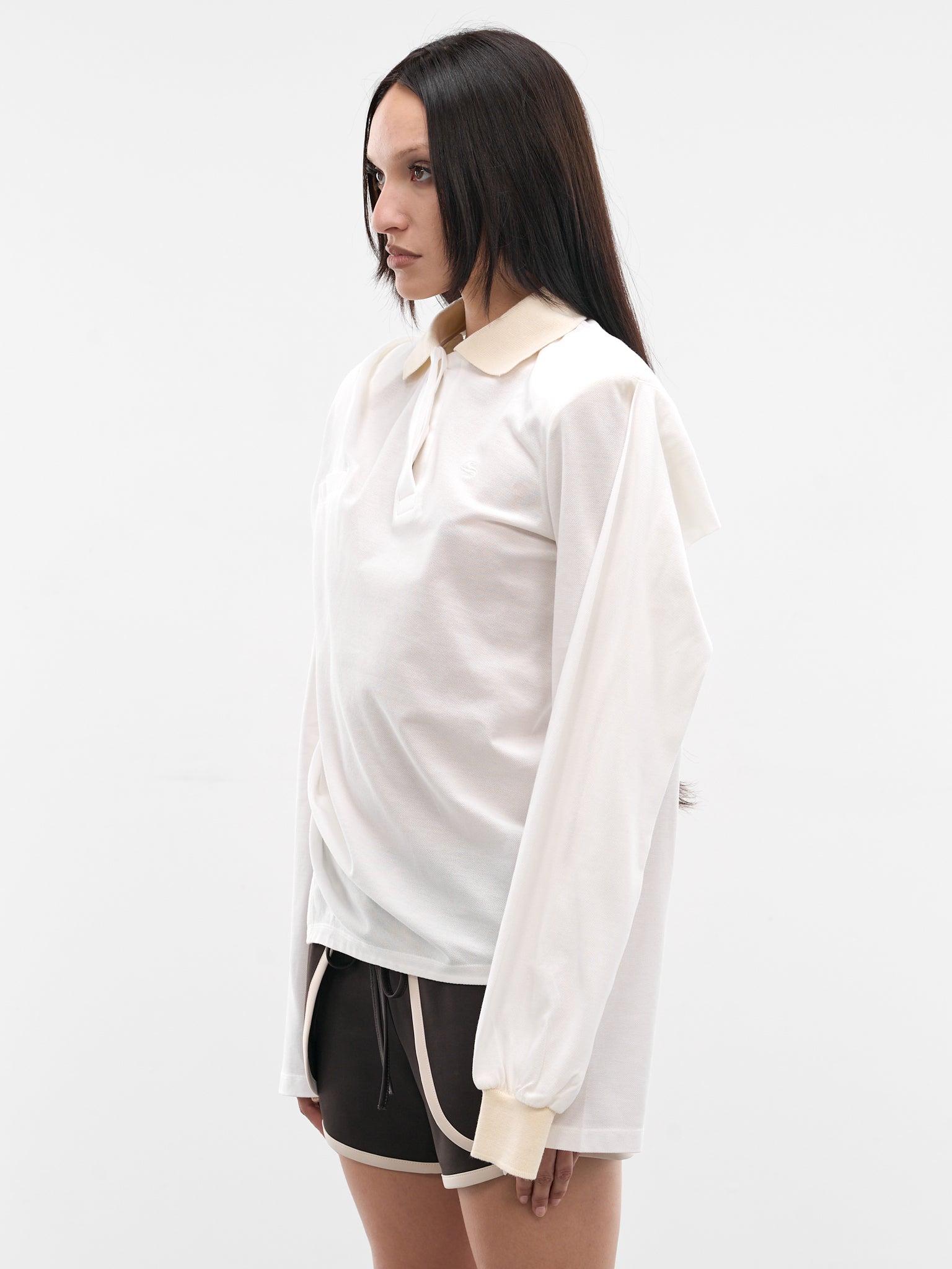 Cream Twisted Polo Top (SS26TP01-W54-CREAM)