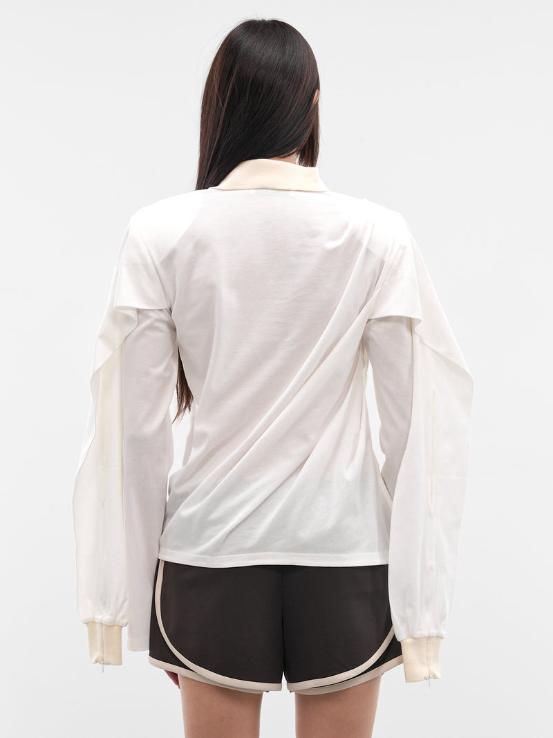 Cream Twisted Polo Top (SS26TP01-W54-CREAM)