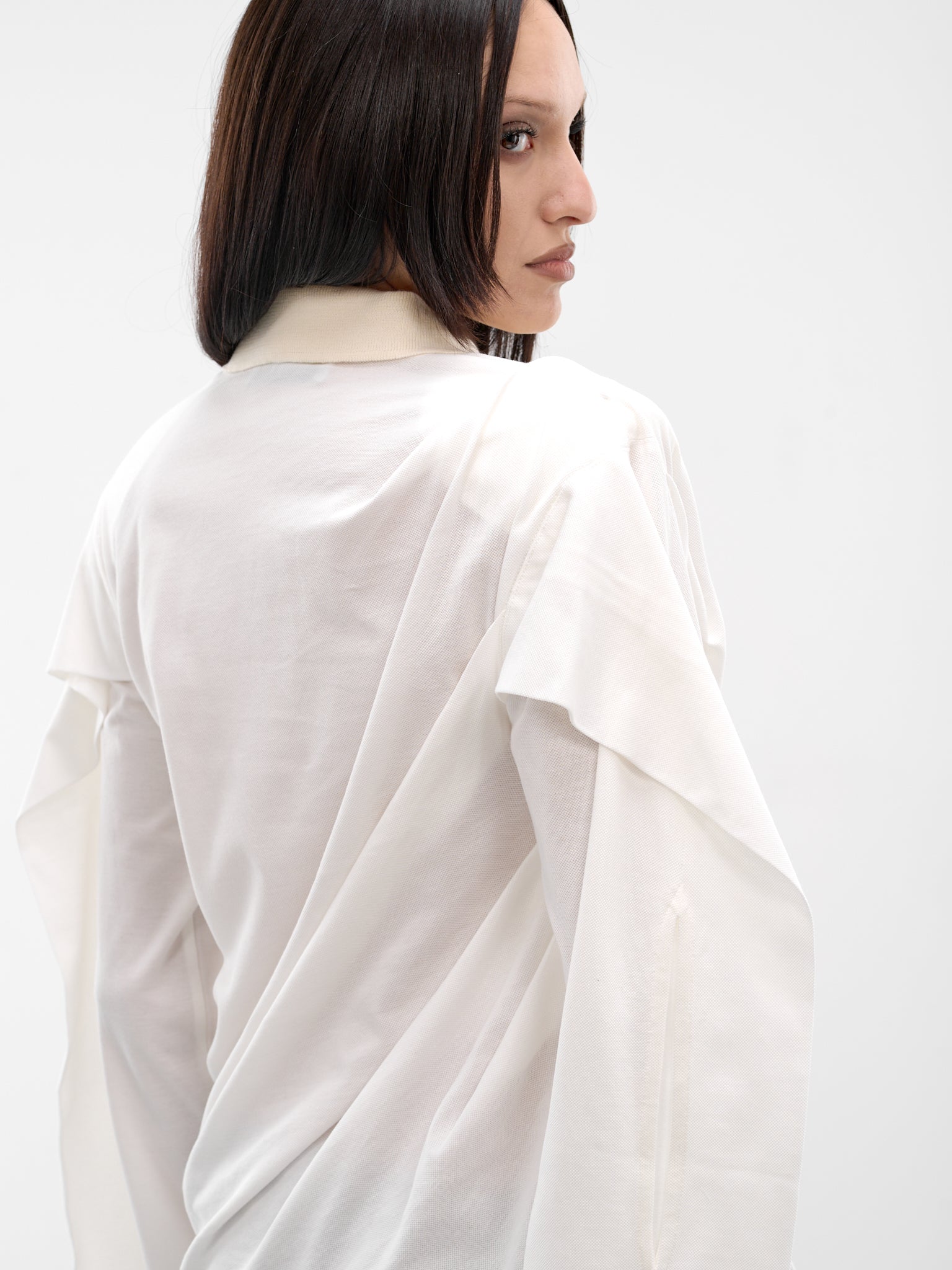 Cream Twisted Polo Top (SS26TP01-W54-CREAM)