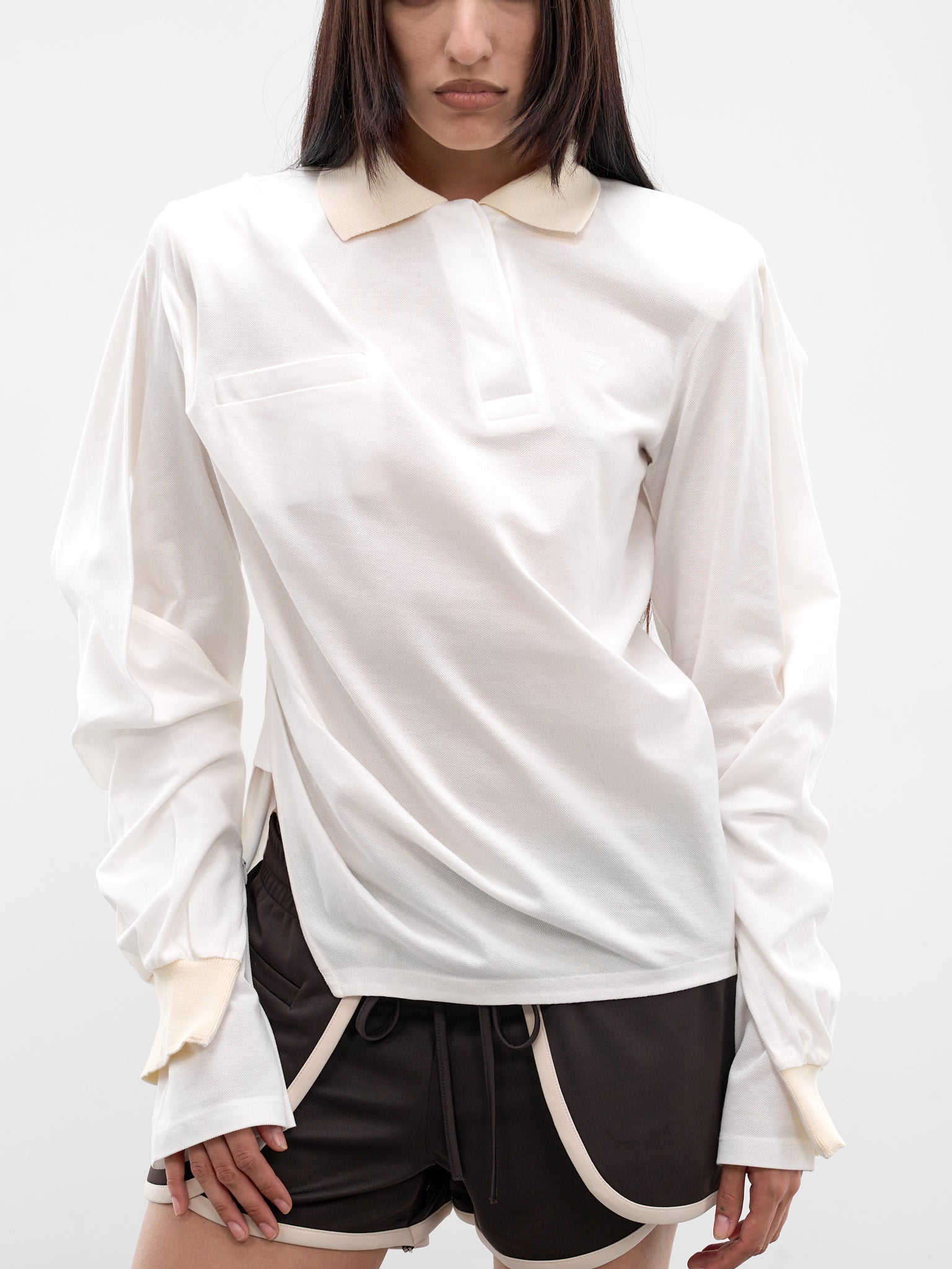 Cream Twisted Polo Top (SS26TP01-W54-CREAM)
