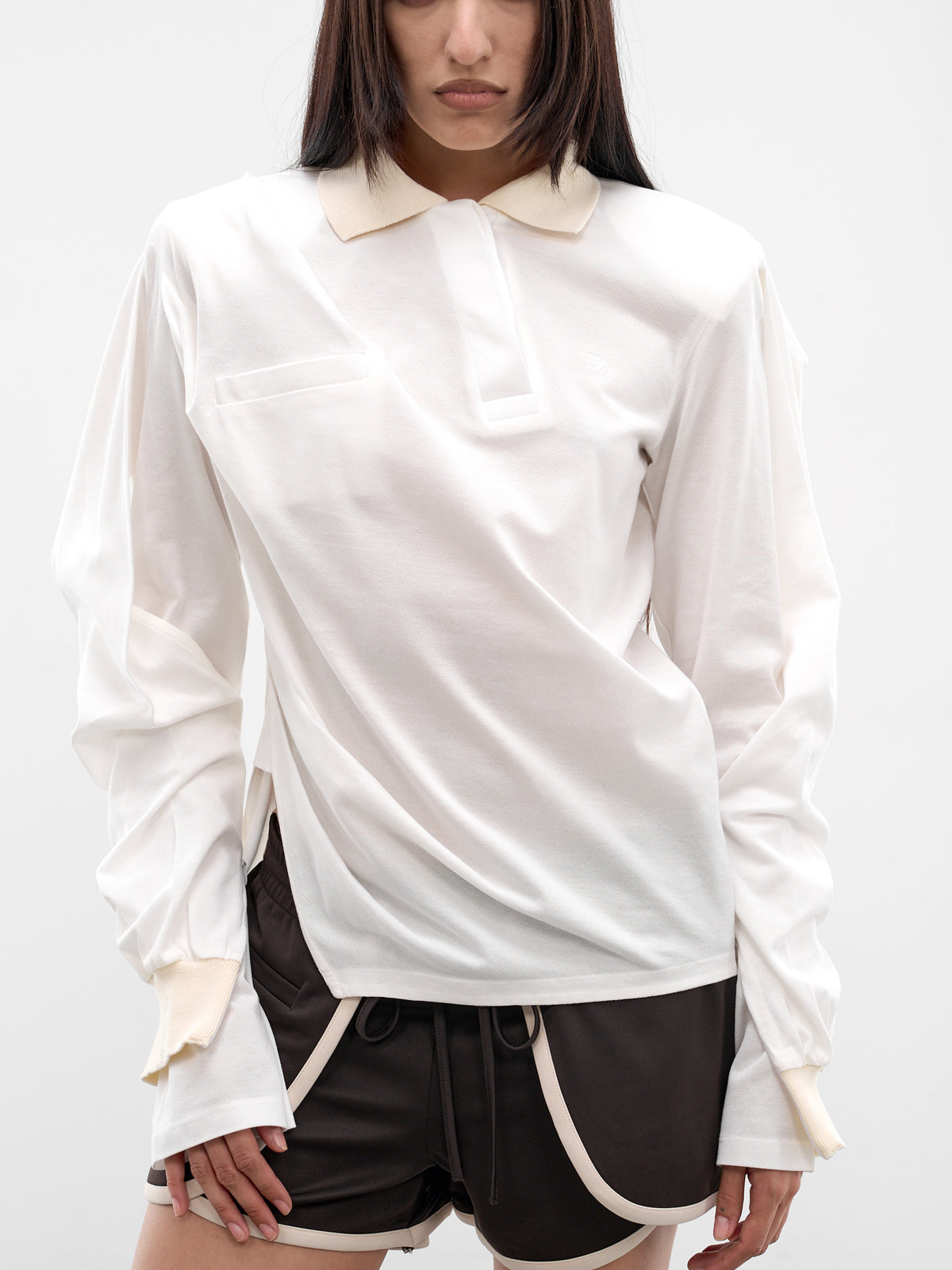 Cream Twisted Polo Top (SS26TP01-W54-CREAM)