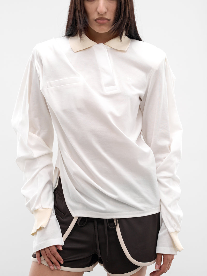 Cream Twisted Polo Top (SS26TP01-W54-CREAM)