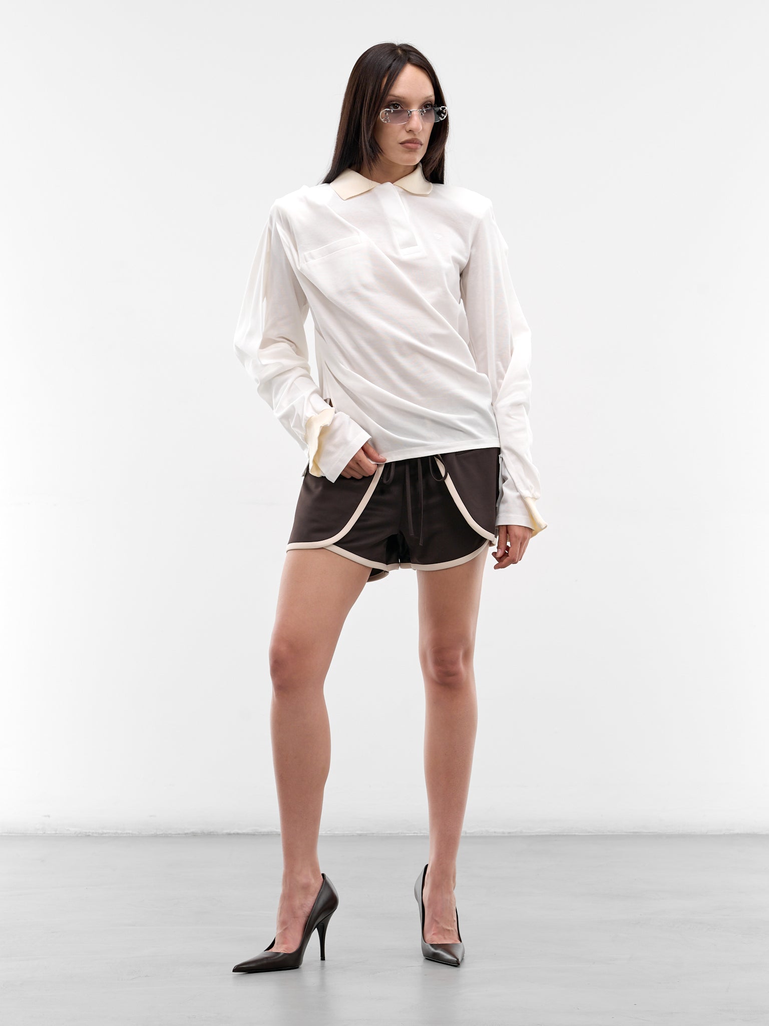 Cream Twisted Polo Top (SS26TP01-W54-CREAM)